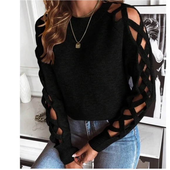 Cozy Criss Cross Long Sleeve Loose Fit Sweater Top - Picture 1 of 13
